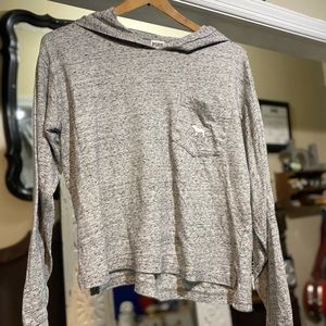 VS PINK Grey Crop Hoodie S (runs BIG)
